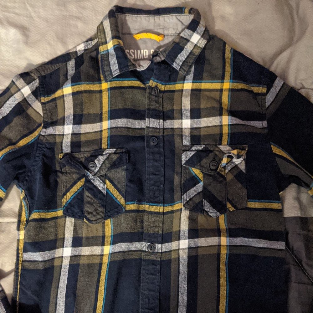 Mossimo Plaid Flannel Blue and Yellow